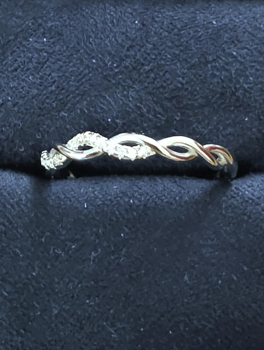 925 Silver CZ Twist Band Ring (Vintage)